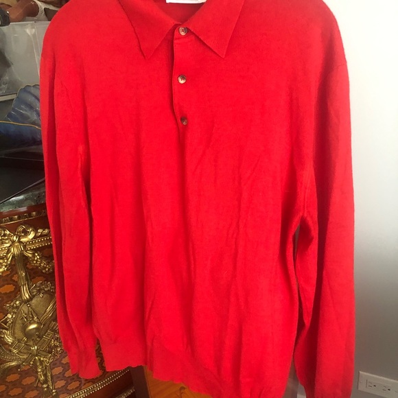 Saint-Phil Red Wool/silk Polo Sweater, Men’s,s.L, - Picture 3 of 6